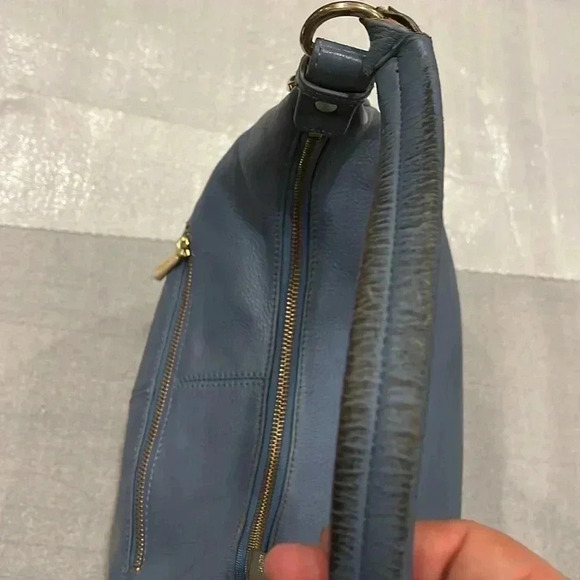 Daniel  Sky Blue Leather Hobo Satchel Shoulder Handbag - Picture 7 of 10